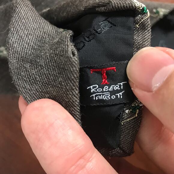 Robert Talbott VTG Silk & Wool Blend Gray Polo Classic Width Necktie Tie Horne's - Picture 5 of 7